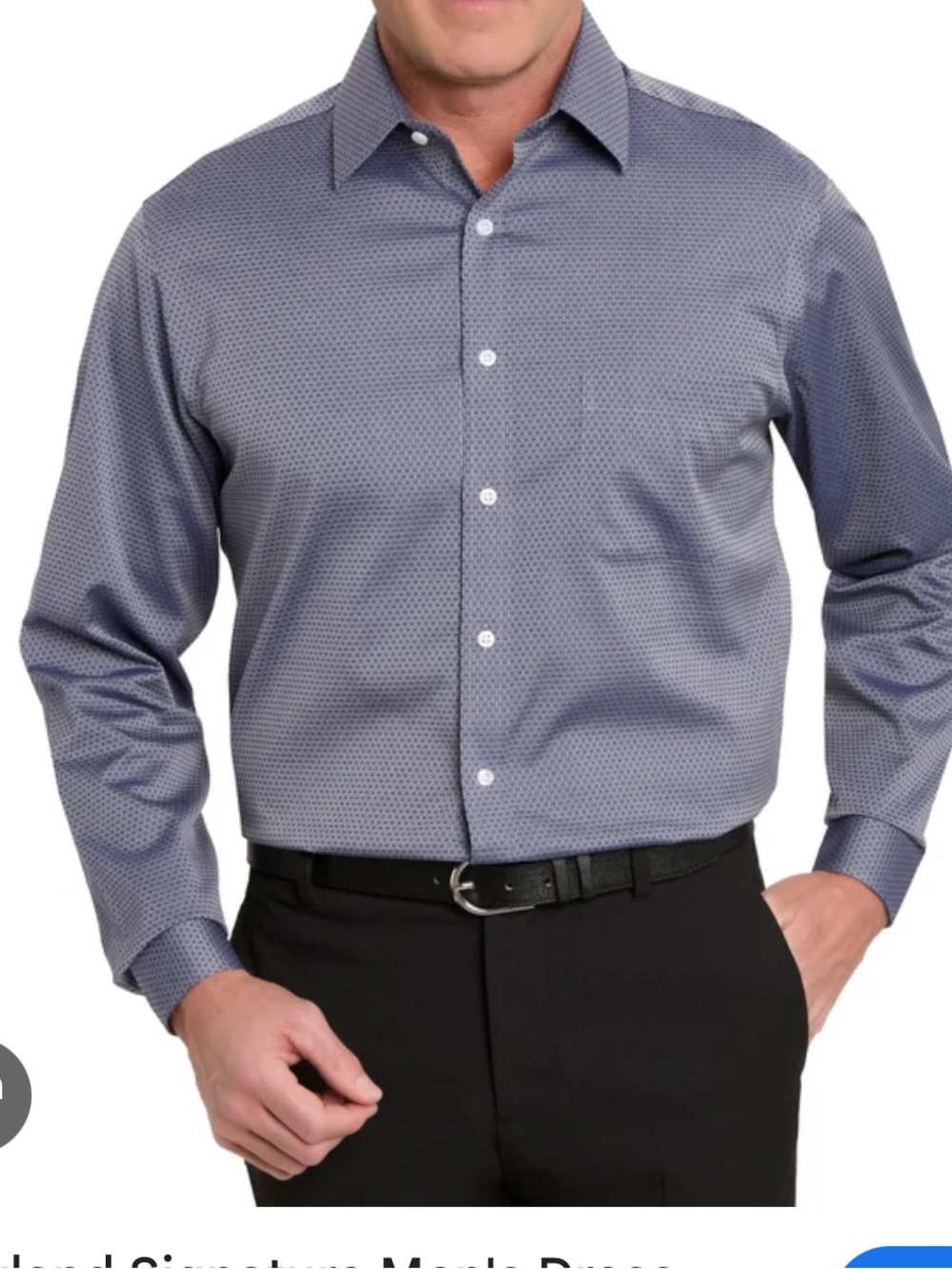 Kirkland Signature Textured Long Sleeve Dress Shirt - Large - 16.5 32/33